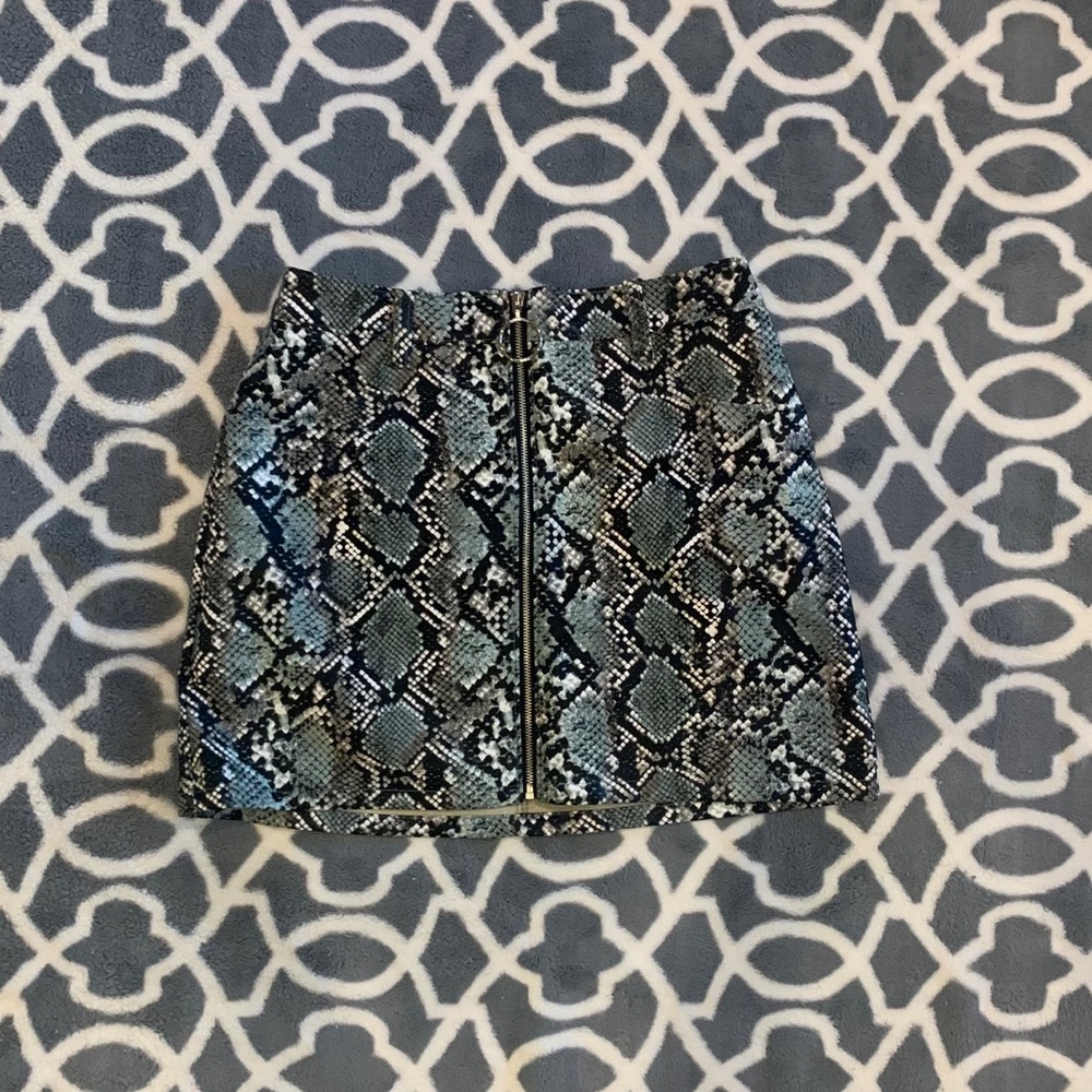 Snake skin mini skirt